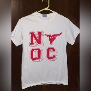 Adult Small White NOC Northern Oklahoma College Block Letter Short Sleeve Tshirt